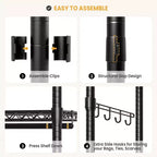 3-Tier Rolling Garment Rack - Heavy Duty Metal Clothes Organizer w/ Dual Rods & Shelves