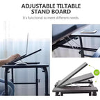 Adjustable Hospital Bed Table on Wheels with Tilting Top, Fits Laptops & Meals in Bed, Height & Length Rolling Desk for Home and Medical Use