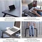 Adjustable Hospital Bed Table on Wheels with Tilting Top, Fits Laptops & Meals in Bed, Height & Length Rolling Desk for Home and Medical Use