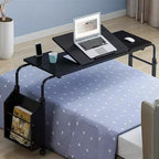 Adjustable Hospital Bed Table on Wheels with Tilting Top, Fits Laptops & Meals in Bed, Height & Length Rolling Desk for Home and Medical Use
