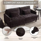 68.9 Inch Modern Chenille Loveseat Sofa, 2 Seater Sofa with Removable Seat Cushion for Living Room, Apartment, Bedroom