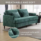 68.9 Inch Modern Chenille Loveseat Sofa, 2 Seater Sofa with Removable Seat Cushion for Living Room, Apartment, Bedroom
