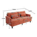 68.9 Inch Modern Chenille Loveseat Sofa, 2 Seater Sofa with Removable Seat Cushion for Living Room, Apartment, Bedroom
