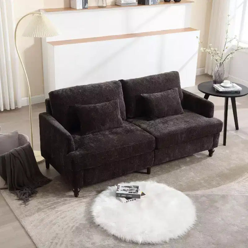 68.9 Inch Modern Chenille Loveseat Sofa, 2 Seater Sofa with Removable Seat Cushion for Living Room, Apartment, Bedroom