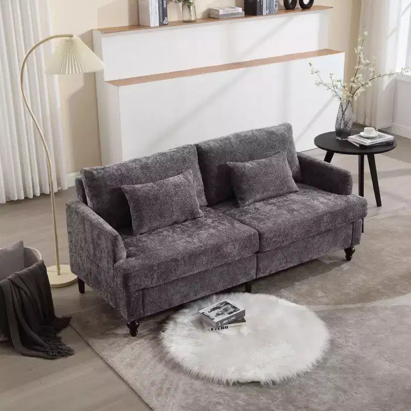 68.9 Inch Modern Chenille Loveseat Sofa, 2 Seater Sofa with Removable Seat Cushion for Living Room, Apartment, Bedroom