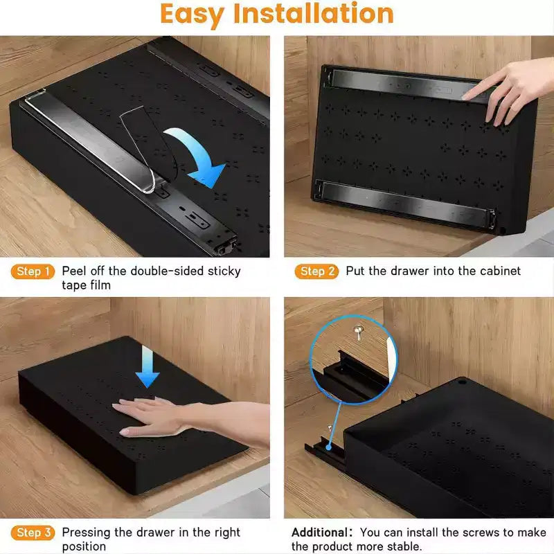 Pull Out Drawers for Cabinets, Slide Out Drawers, Under Sink Organizer Storage Basket for Indoor Home Office Kitchen Cabinet Organization
