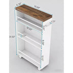 4-Tier Storage Cart, Slim Rolling Narrow Kitchen Cart for Small Place