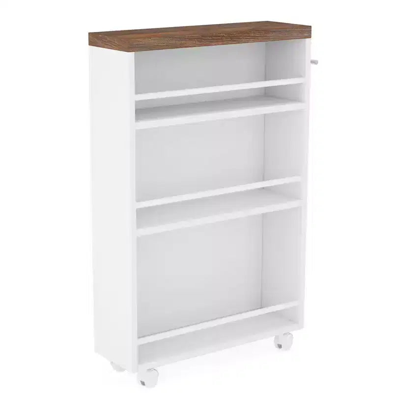 4-Tier Storage Cart, Slim Rolling Narrow Kitchen Cart for Small Place