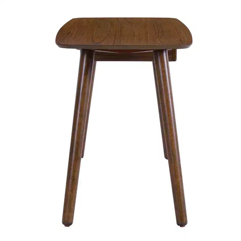 53 Wooden Study Computer Desk, Modern Home Office Desk with 1 Drawer, 4 Wood Legs, Writing Desk for Bedroom, Study, Office, Walnut