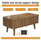 Modern Wooden Rectangular 3 in 1 Lift Top Fluted Coffee Table with Hidden Storage