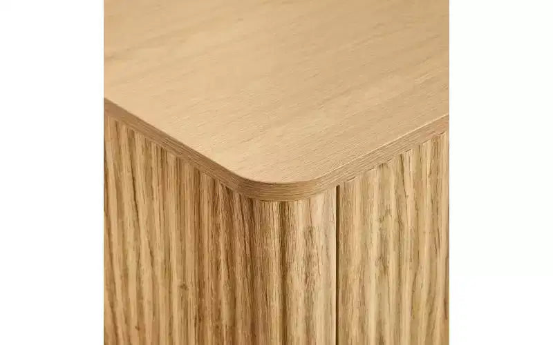 31.5-inch Sideboard with Storage Space Adjustable Shelves with Curved Wave Design Suitable for Bedrooms and Living Rooms Oak Finish