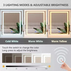 Makeup Vanity Desk with Mirror and Set with RGB Cabinets and Drawers 3 LED Light Modes