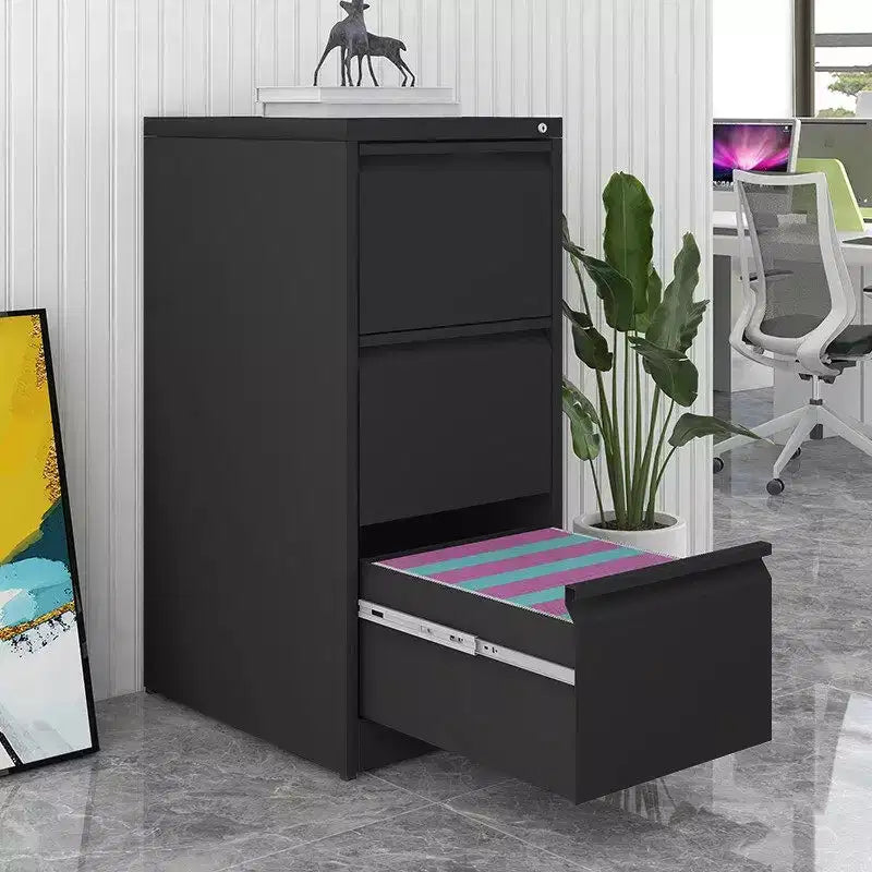 Modern Steel Vertical File Cabinet with Lock