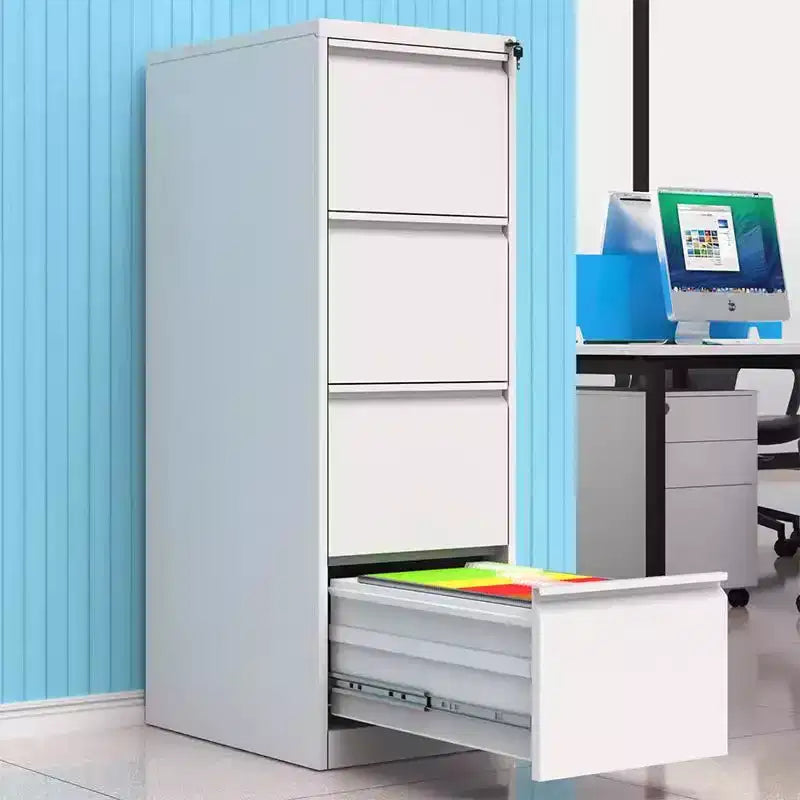 Modern Steel Vertical File Cabinet with Lock