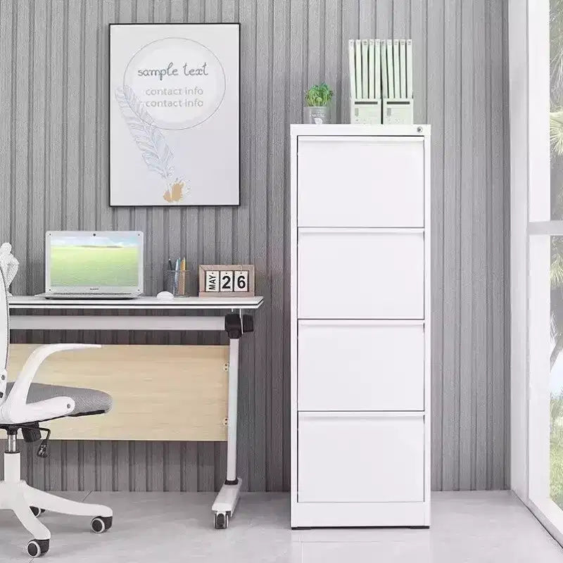 Modern Steel Vertical File Cabinet with Lock