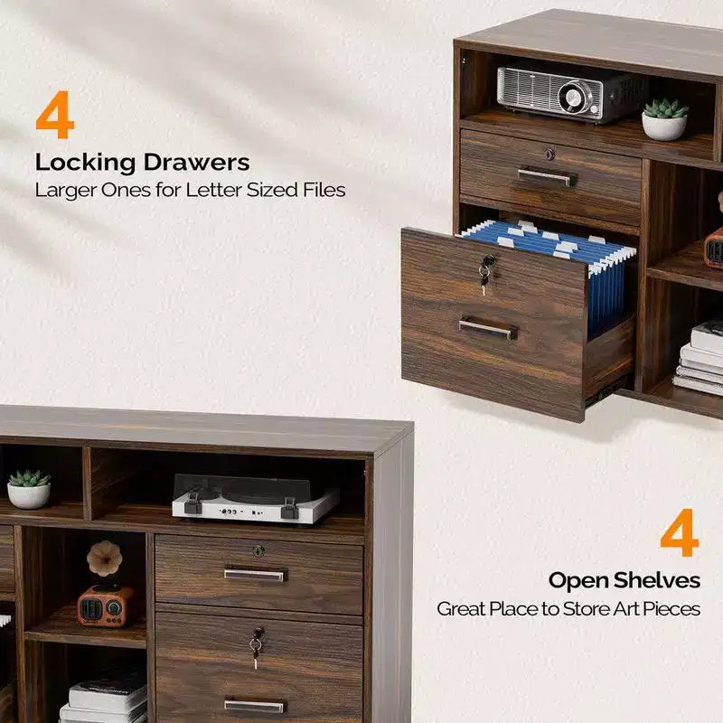 40.95In. Wide 4-Drawer Mobile File Cabinet