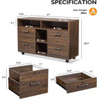 40.95In. Wide 4-Drawer Mobile File Cabinet