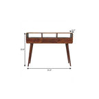 51 Chestnut Solid Wood Console Table With Three Shelves And Three Drawers