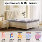 3-Inch Extra Firm Mattress Topper - High-Density Pain Relief Foam Pad with Removable, No-Smell Cover