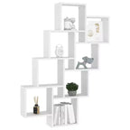 Wall Shelf White Engineered Wood, Short & Tall Wall Mounting