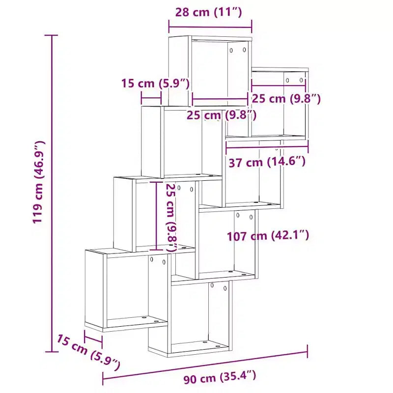 Wall Shelf White Engineered Wood, Short & Tall Wall Mounting