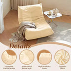 Giant Bean Bag Chair Lazy Floor Sofa, Memory Foam Fireside Sofa for Adults, Big Beanbag Faux Leather Armless Chair for Living Room Bedroom Dorm Office