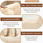 Giant Bean Bag Chair Lazy Floor Sofa, Memory Foam Fireside Sofa for Adults, Big Beanbag Faux Leather Armless Chair for Living Room Bedroom Dorm Office