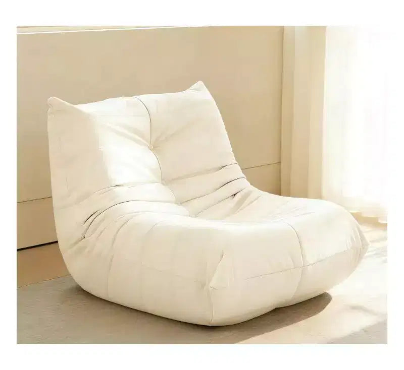 Giant Bean Bag Chair Lazy Floor Sofa, Memory Foam Fireside Sofa for Adults, Big Beanbag Faux Leather Armless Chair for Living Room Bedroom Dorm Office