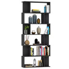 Book Cabinet Black Engineered Wood 31.5 x 9.4 x 75.6 in