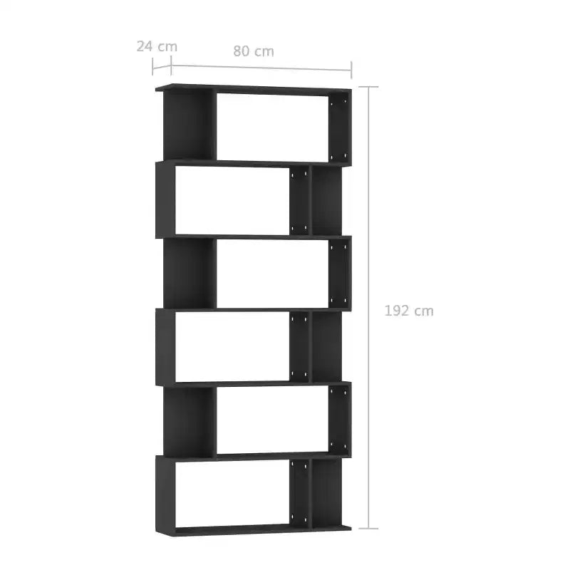 Book Cabinet Black Engineered Wood 31.5 x 9.4 x 75.6 in