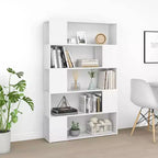 Book Cabinet Room Divider White Engineered Wood 39.4x9.4x61.0 in