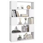 Book Cabinet Room Divider White Engineered Wood 39.4x9.4x61.0 in