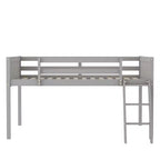 Full Size Loft Bed With Ladder, Easy Assembly, Gray