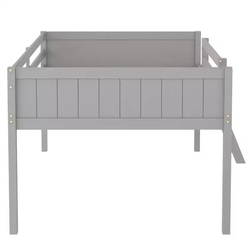 Full Size Loft Bed With Ladder, Easy Assembly, Gray