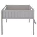 Full Size Loft Bed With Ladder, Easy Assembly, Gray
