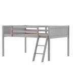 Full Size Loft Bed With Ladder, Easy Assembly, Gray
