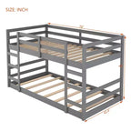 Twin Size Wood Bunk Bed With Ladder, Easy Assembly