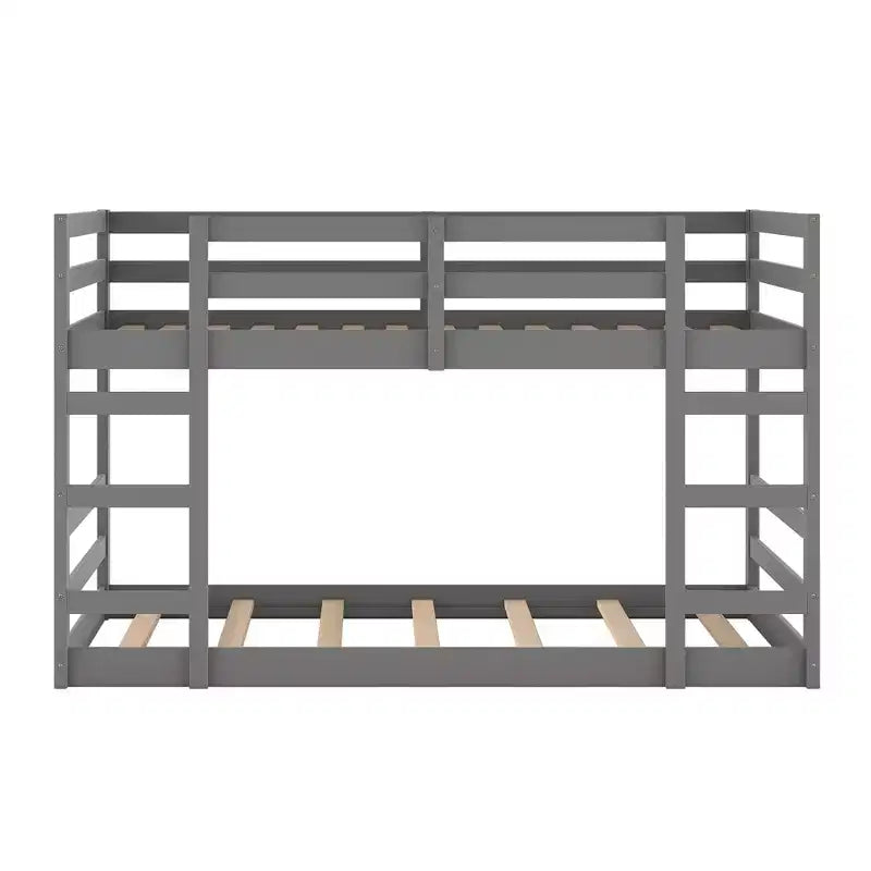 Twin Size Wood Bunk Bed With Ladder, Easy Assembly