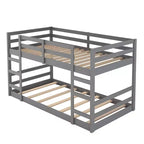Twin Size Wood Bunk Bed With Ladder, Easy Assembly