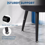 Storage Ottoman & Vanity Stool - Synthetic Leather Round Seat with Stitching, 330 Lb Capacity Steel Legs, Footrest & Bedroom Bench, Black