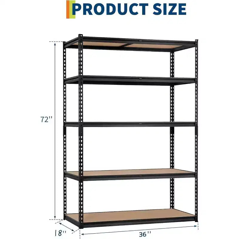 Garage Shelving Unit, 2500 LB Capacity, Adjustable Steel Storage Shelves, Heavy Duty Storage Racks for Basement Warehouse Shop