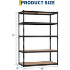 Garage Shelving Unit, 2500 LB Capacity, Adjustable Steel Storage Shelves, Heavy Duty Storage Racks for Basement Warehouse Shop