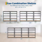 Garage Shelving Unit, 2500 LB Capacity, Adjustable Steel Storage Shelves, Heavy Duty Storage Racks for Basement Warehouse Shop