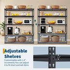 Garage Shelving Unit, 2500 LB Capacity, Adjustable Steel Storage Shelves, Heavy Duty Storage Racks for Basement Warehouse Shop