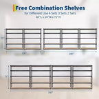 Garage Shelving Unit, 2500 LB Capacity, Adjustable Steel Storage Shelves, Heavy Duty Storage Racks for Basement Warehouse Shop
