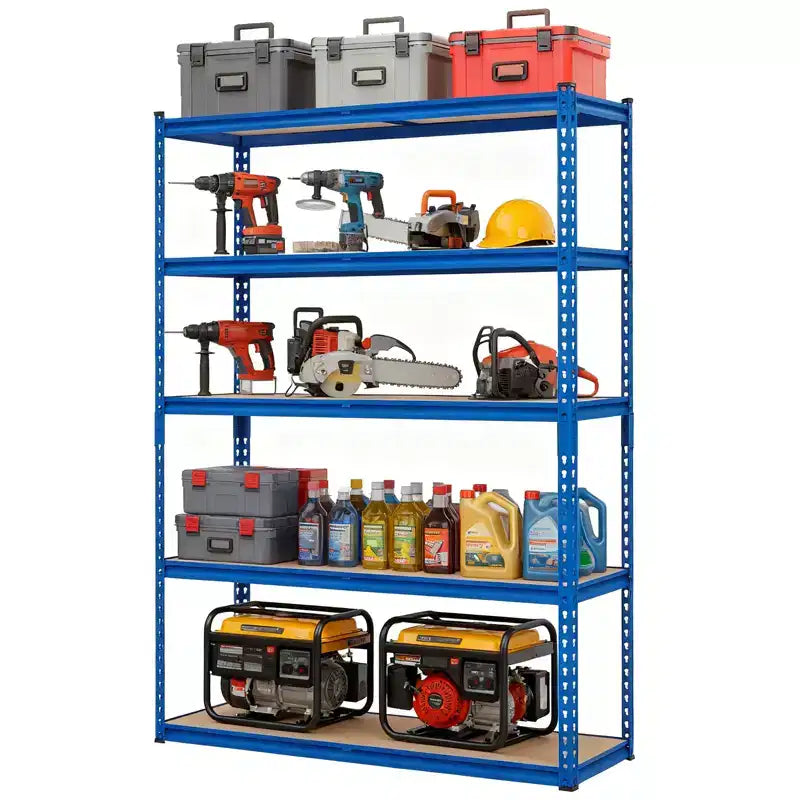 Garage Shelving Unit, 2500 LB Capacity, Adjustable Steel Storage Shelves, Heavy Duty Storage Racks for Basement Warehouse Shop