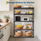 Garage Shelving Unit, 2500 LB Capacity, Adjustable Steel Storage Shelves, Heavy Duty Storage Racks for Basement Warehouse Shop