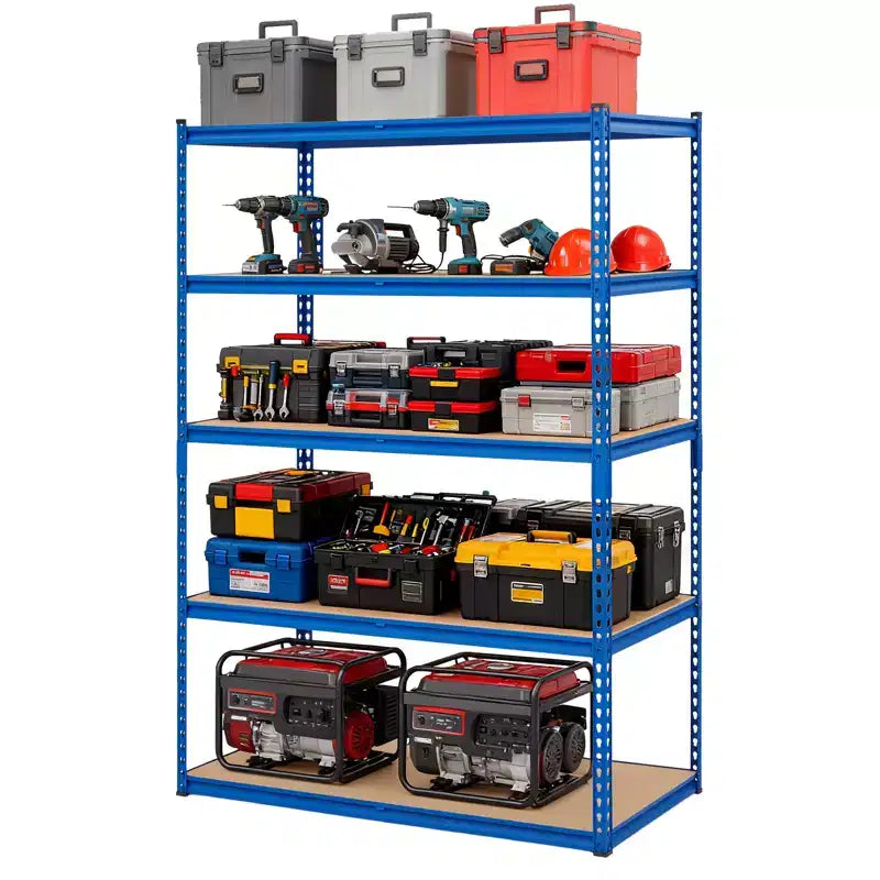Garage Shelving Unit, 2500 LB Capacity, Adjustable Steel Storage Shelves, Heavy Duty Storage Racks for Basement Warehouse Shop