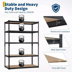 Garage Shelving Unit, 2500 LB Capacity, Adjustable Steel Storage Shelves, Heavy Duty Storage Racks for Basement Warehouse Shop