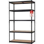 Garage Shelving Unit, 2500 LB Capacity, Adjustable Steel Storage Shelves, Heavy Duty Storage Racks for Basement Warehouse Shop